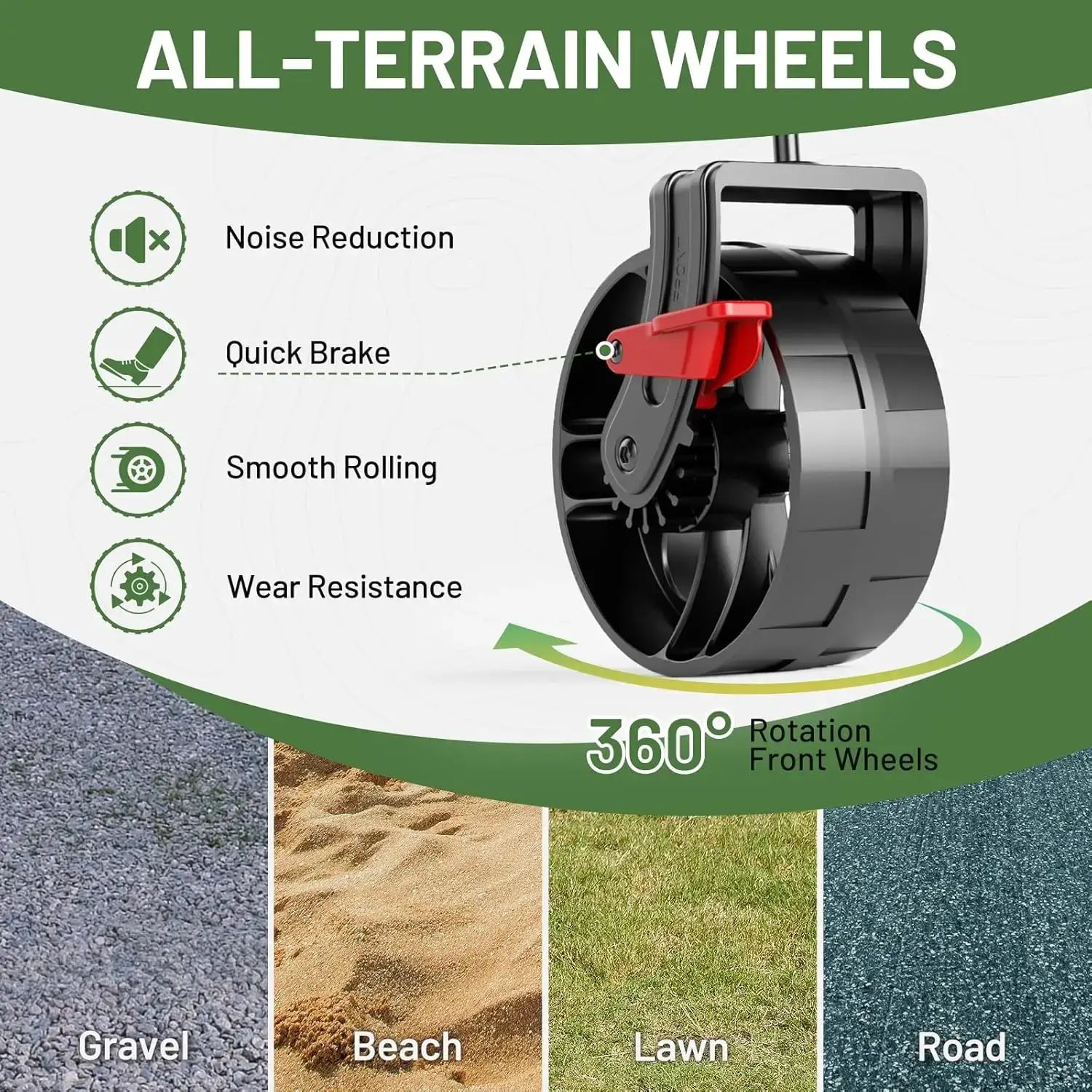 Heavy Duty Double Decker Wagon with Brakes, 54" Extra Long Extender Wagon Cart, 450lbs Heavy Duty Collapsible Cart - all terrain