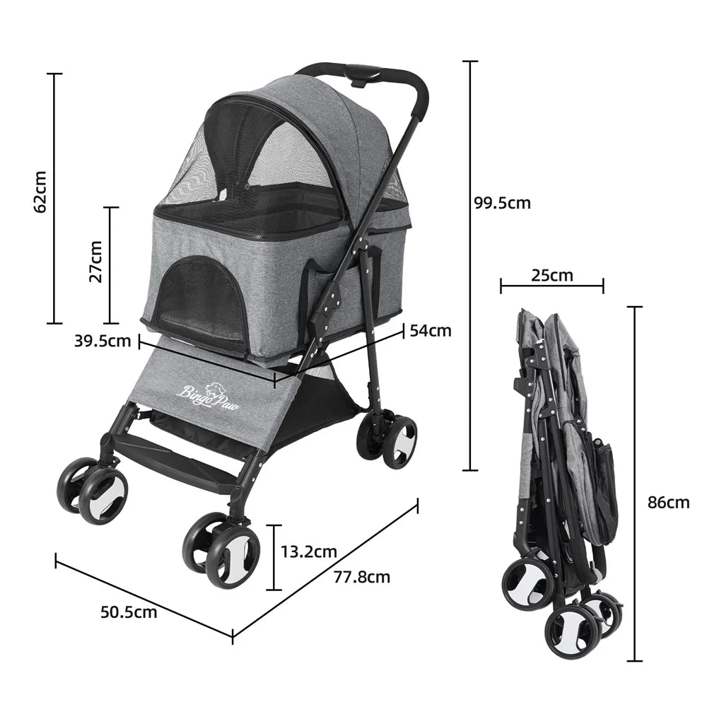 Pet Stroller Foldable Travel Carrier