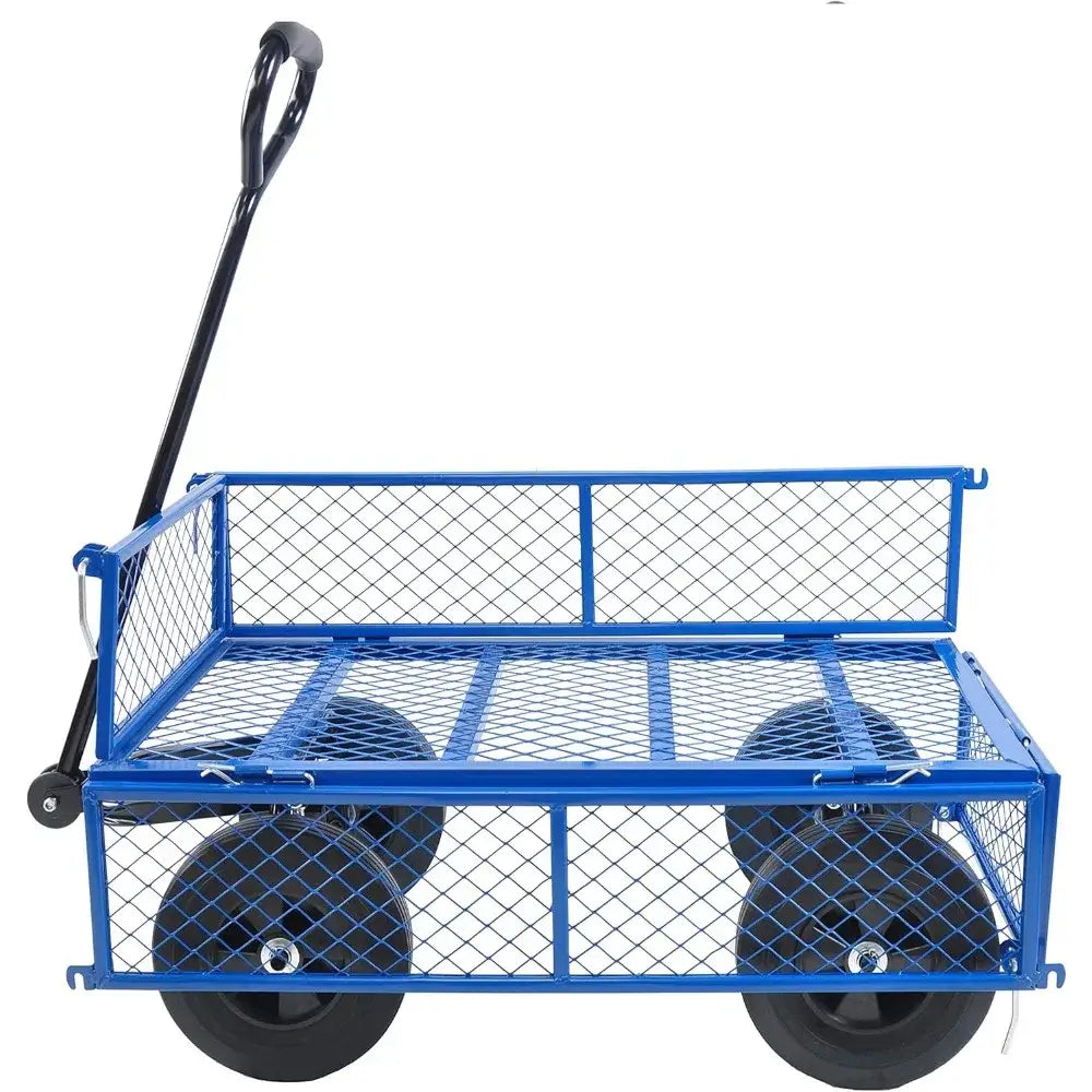 Heavy Duty Steel Wagon Cart, A Large-Capacity with a Load of 1100LBS, Detachable Sides - detachable sides