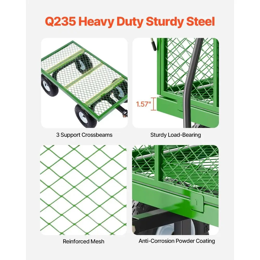 900 Lbs Capacity Heavy Duty Steel Garden Cart