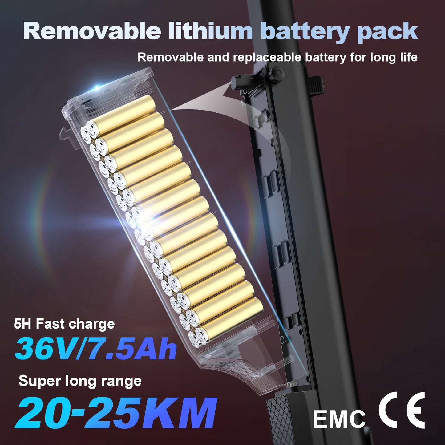 HX 7.5AH Adult Foldable Electric Scooter, 350W 25KM/H, Kick Scooter 5.5 Inch, APP Smart