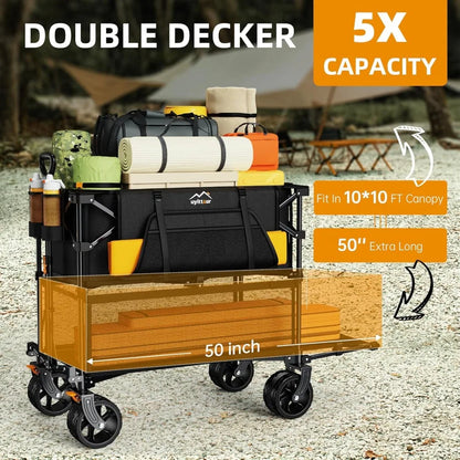 Foldable Double Decker Wagon  Extra Long 50-Inch