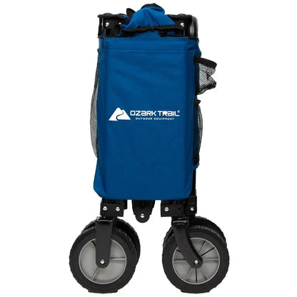 Foldable Camping Wagon with Telescoping Handle - Heavy Duty Steel Frame