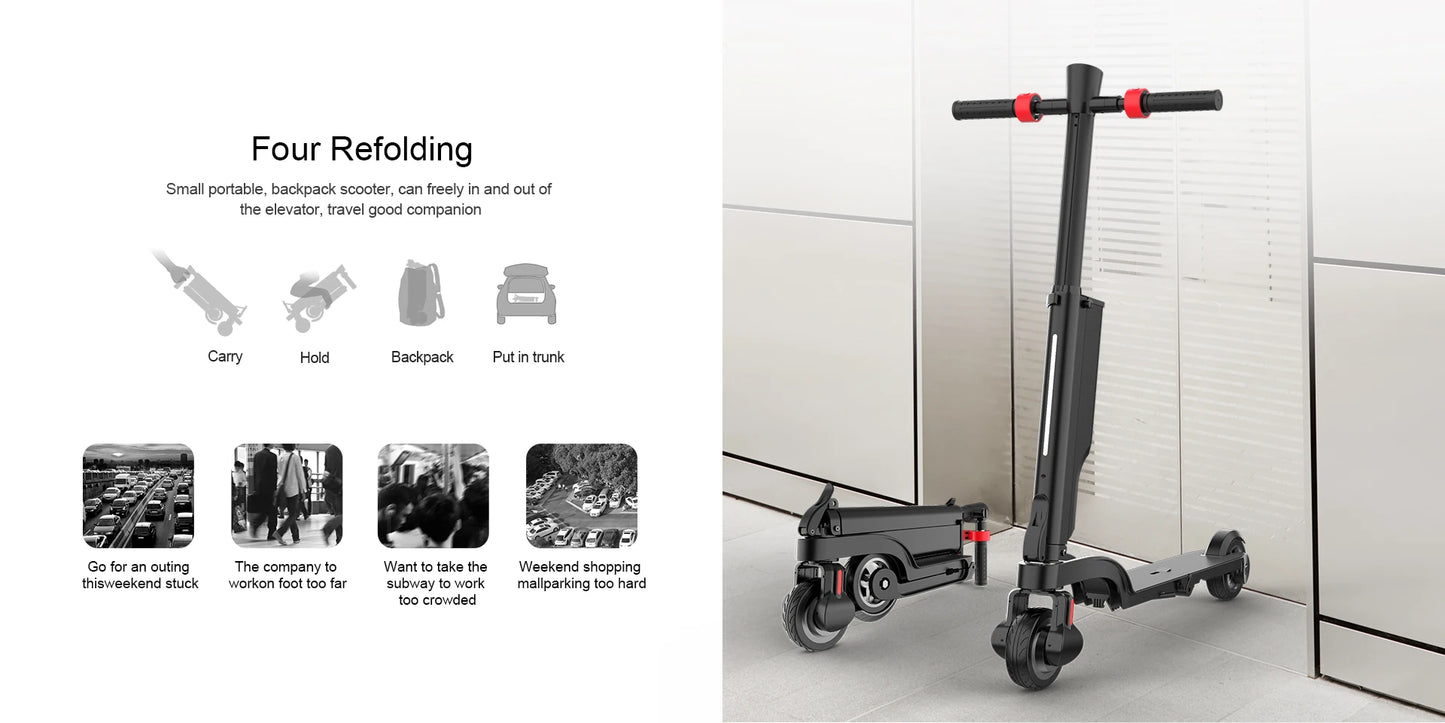 HX X6 Electric Scooter for Adult, Foldable,  350W 25KM/H, 7.5AH 36V