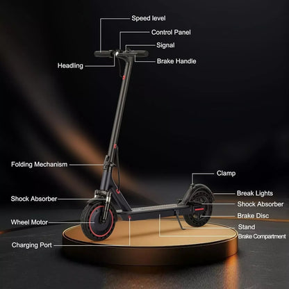 TMAX 10inch Adult Folding Electric Scooter, 500W 22MPH, APP Smart, Shock-absorbing, Anti-skid