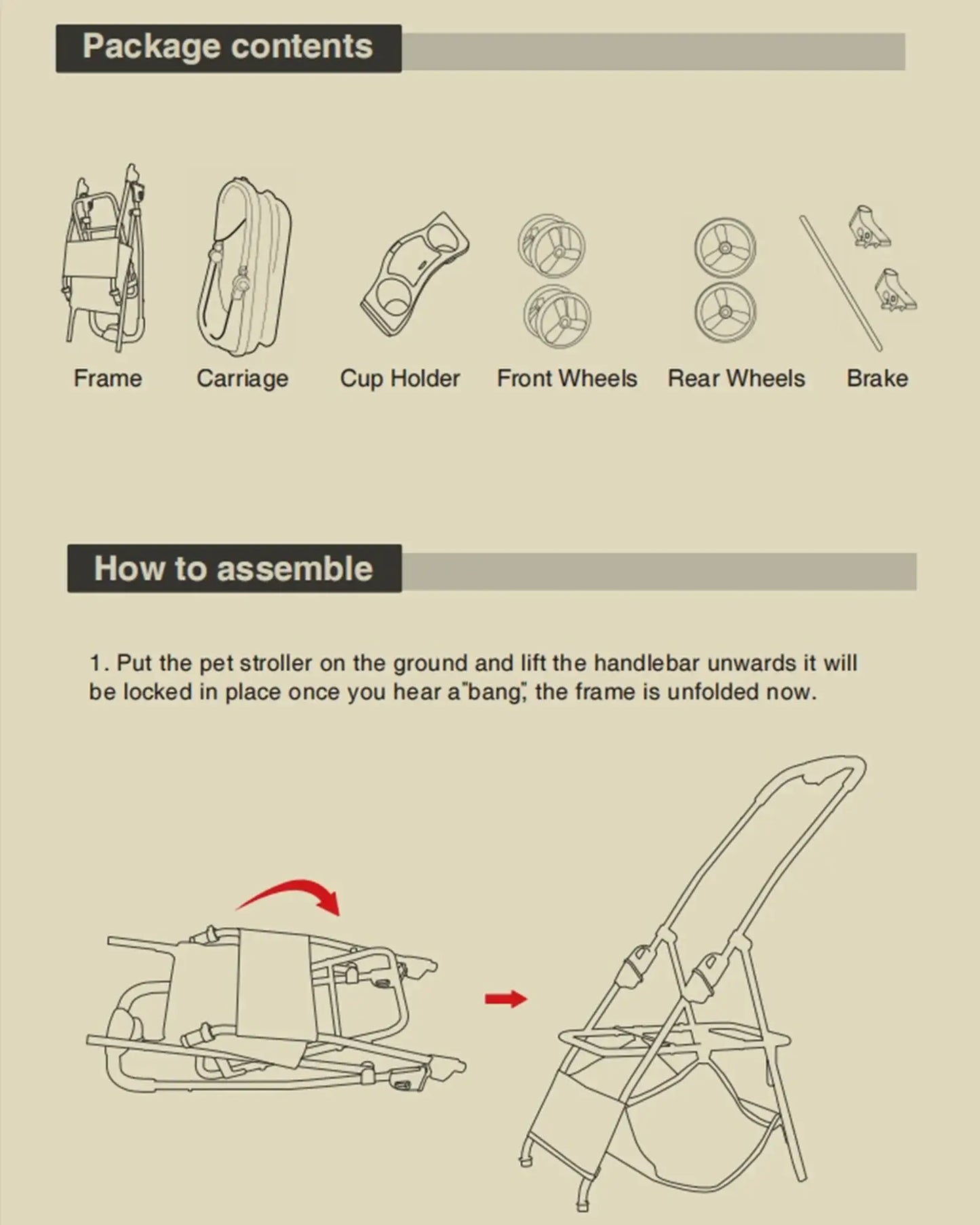 Luxury Detachable Pet Stroller - Instruction Manual