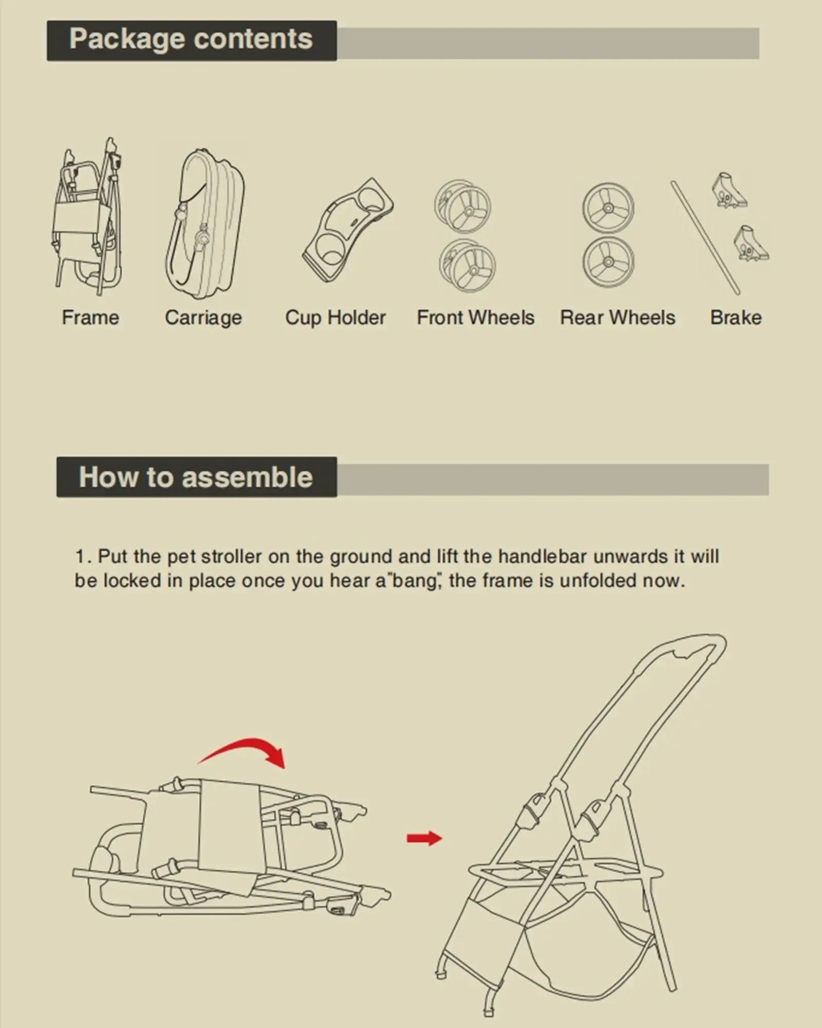 Luxury Detachable Pet Stroller - Instruction Manual