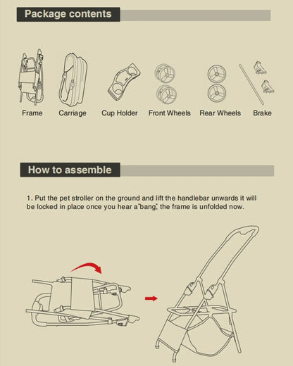 Luxury Detachable Pet Stroller - Instruction Manual