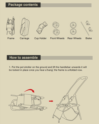 Luxury Detachable Pet Stroller