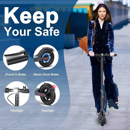 Electric Scooter for Adult, 350W 19MPH, APP Smart, 8.5inch tire, Foldable, 16Miles Max Range