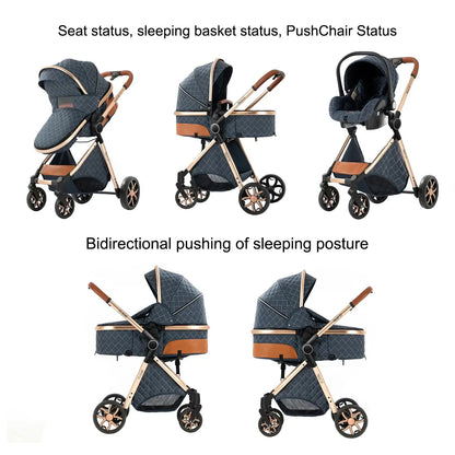3-in-1 Lightweight Stroller - Carriage, Bassinet