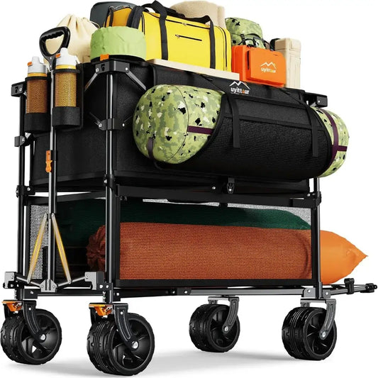 Foldable Double Decker Wagon Extra Long 50-Inch Utility Wagon