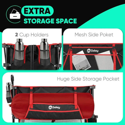 Heavy Duty Double Decker Wagon with Brakes, 50" Extra Long Extender Cart, 500lbs Heavy Duty Collapsible Wagons - extra storage space