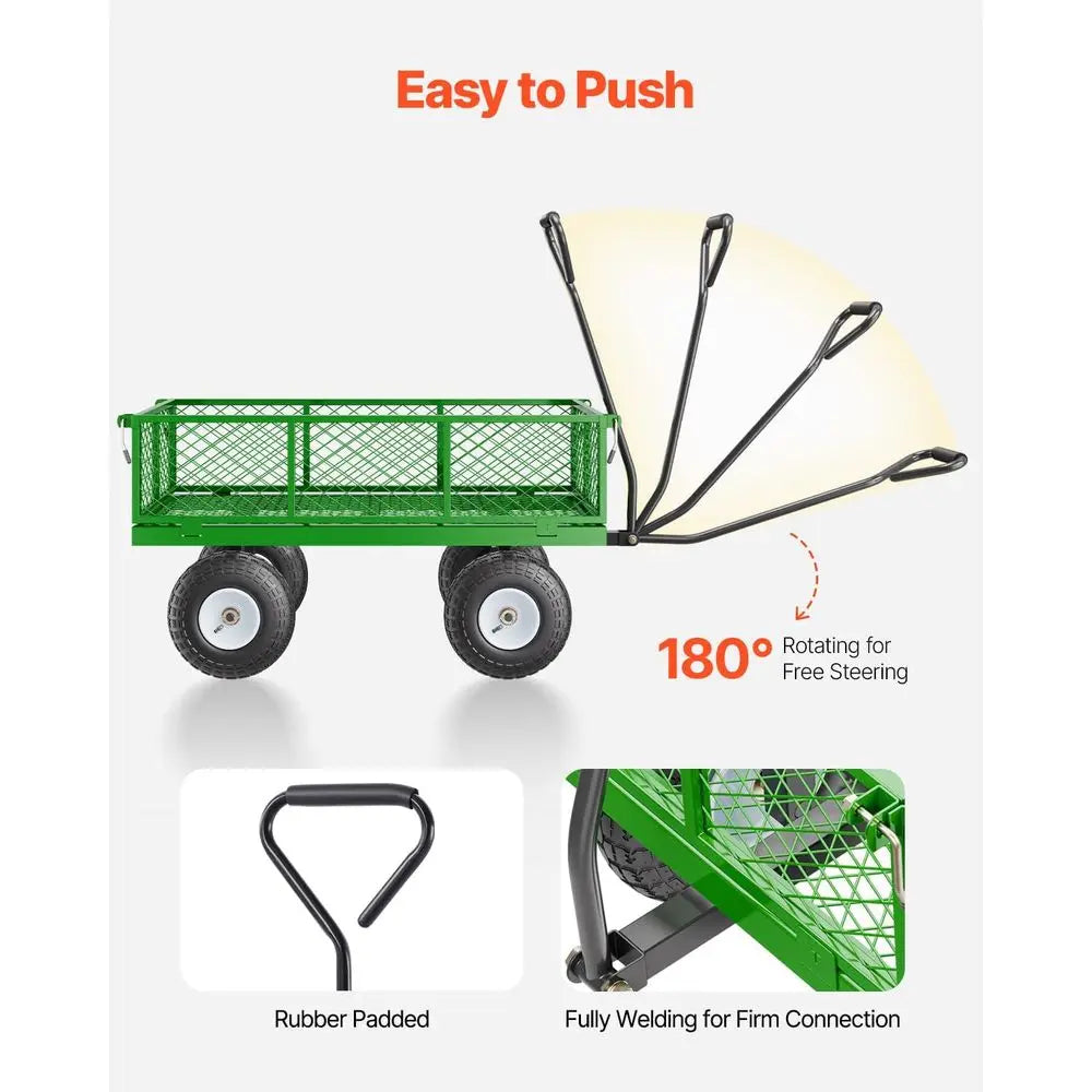 900 Lbs Capacity Heavy Duty Steel Garden Cart