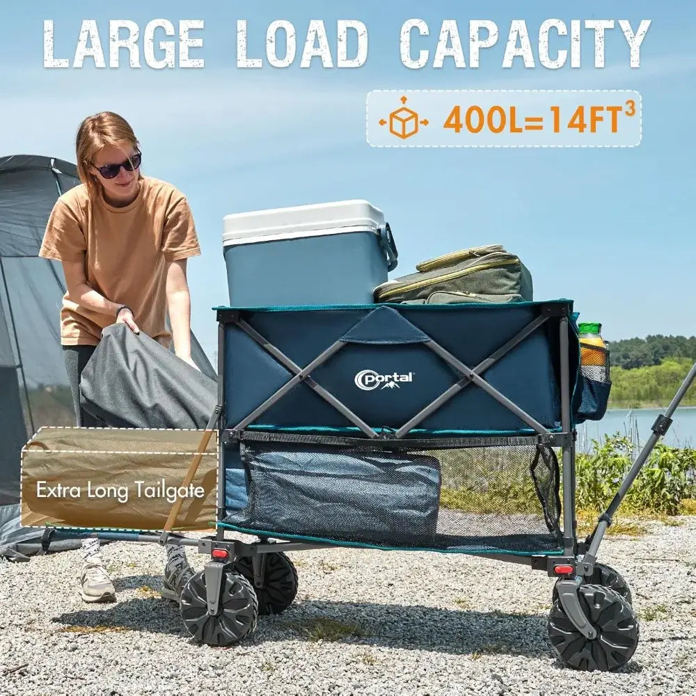 Double Decker Wagon with Tailgate - Heavy Duty Collapsible