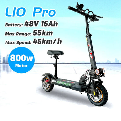 Adult Foldable Electric Scooter, 48v 13ah 16Ah, Kick Scooter Lightweight, Long Range 35-55km, 800w