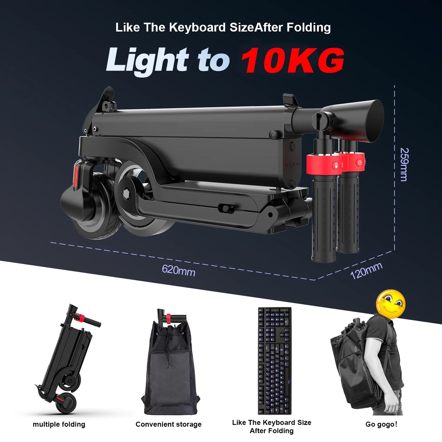 X6 Foldable electric scooter adults, 350W 36V 7.5A, Smart APP