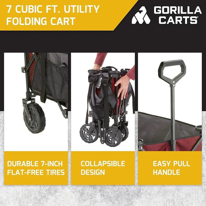 Gorilla Foldable Wagon Heavy Duty Cart with All Terrain Wheels