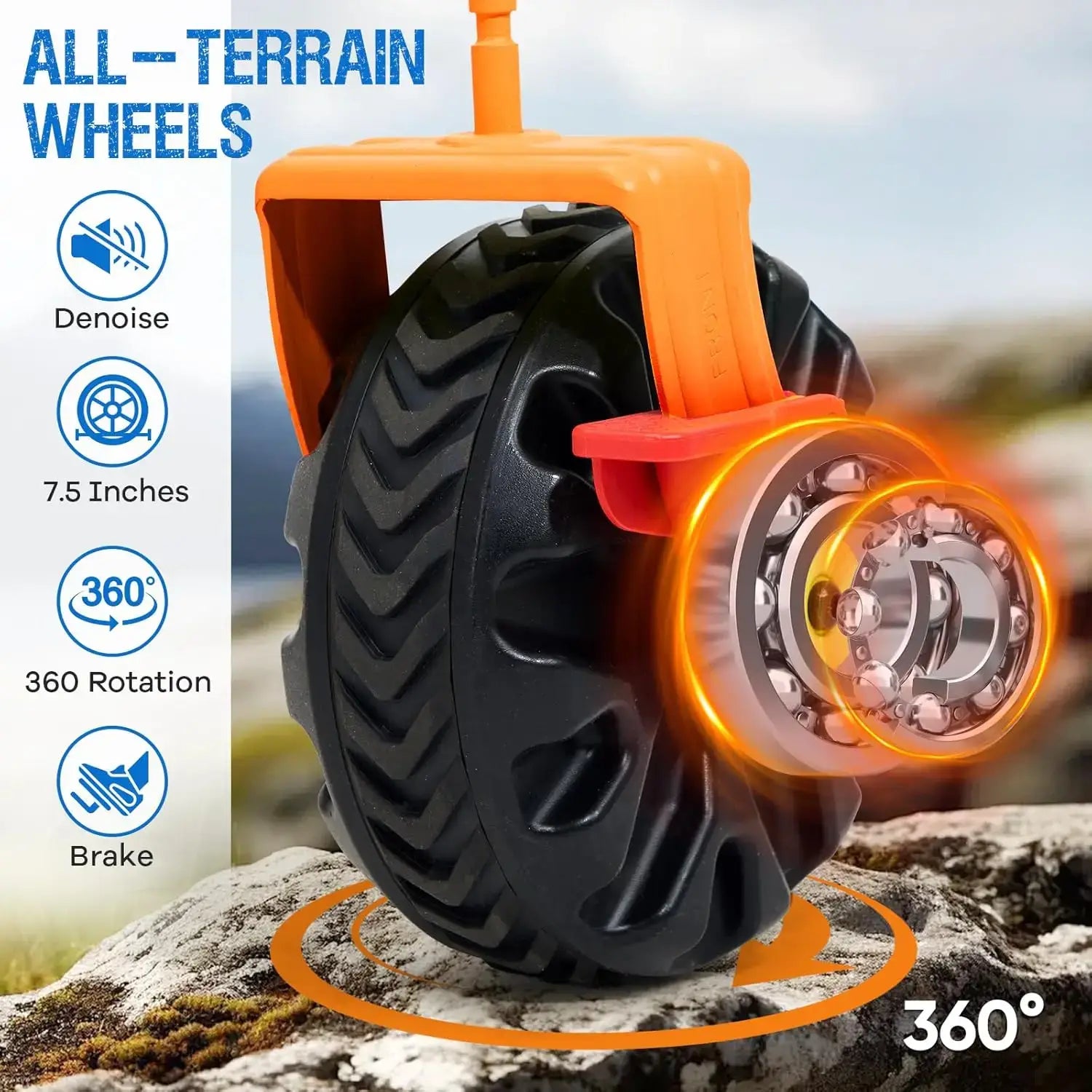 400L Collapsible Double Decker Beach Wagon with Brakes, Folding Beach Cart with 54" Extra Long Decker, 450LBS Heavy Duty Wagon - all terrain
