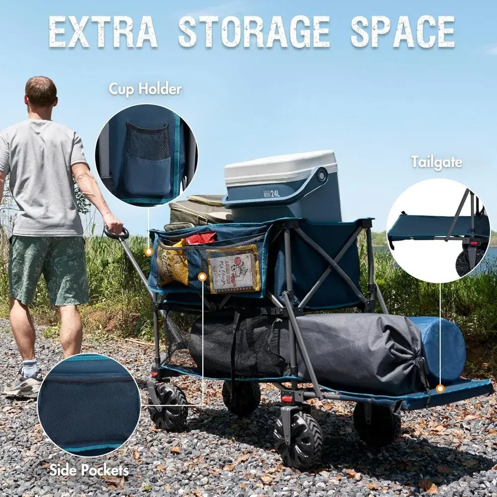 Double Decker Wagon with Tailgate - Heavy Duty Collapsible