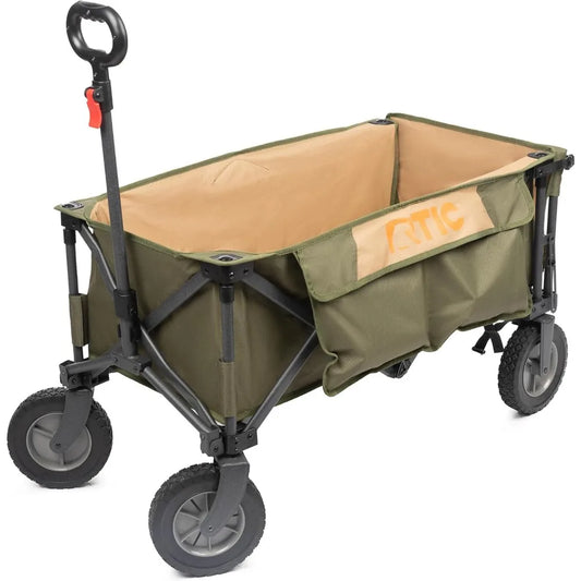 Ultra-Tough Foldable Utility Cart, Portable Collapsible Wagon with All-Terrain Wheels