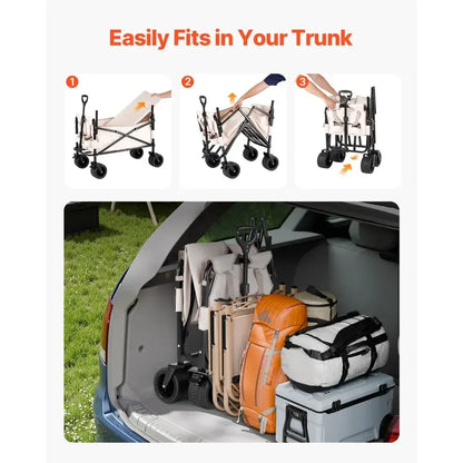 Foldable Beach Wagon Bench - 550LBS Capacity, Converts to Bench