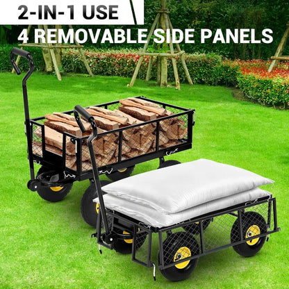 Steel Garden Cart with 550 lbs Capacity