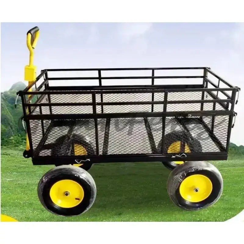 Double Deck Steel Garden Cart - Heavy Duty
