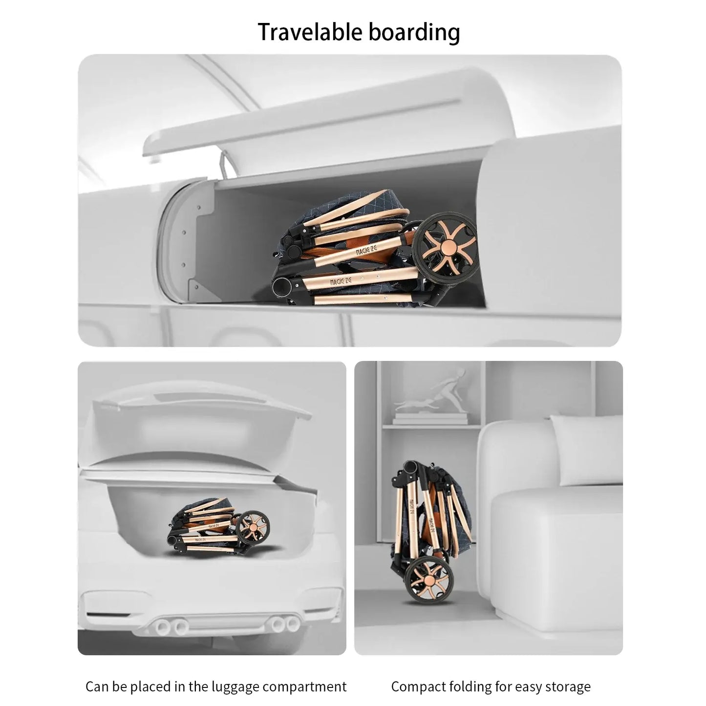 3-in-1 Lightweight Stroller - Carriage, Bassinet