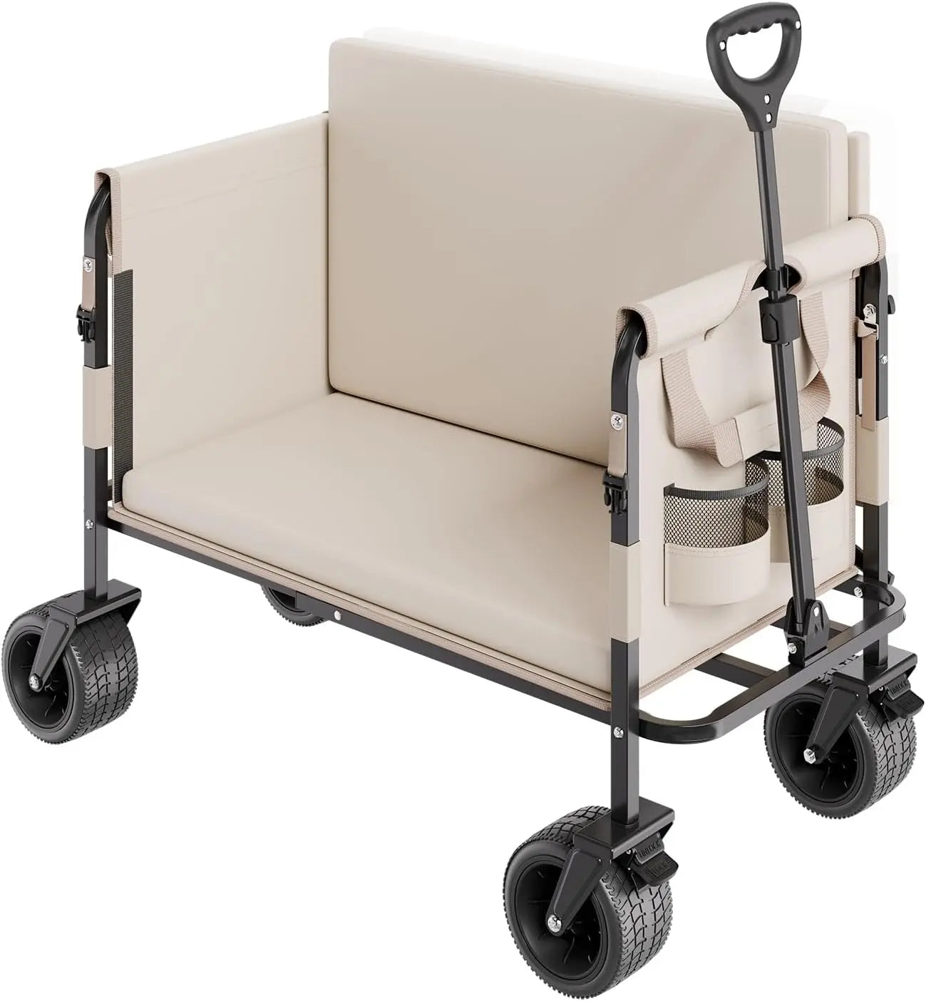 Foldable Beach Wagon Bench - 550LBS Capacity, Converts to Bench