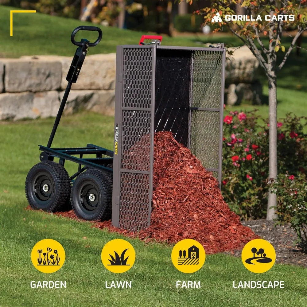 Gorilla Cart w/Removable Side Panels, 1200 lb Capacity