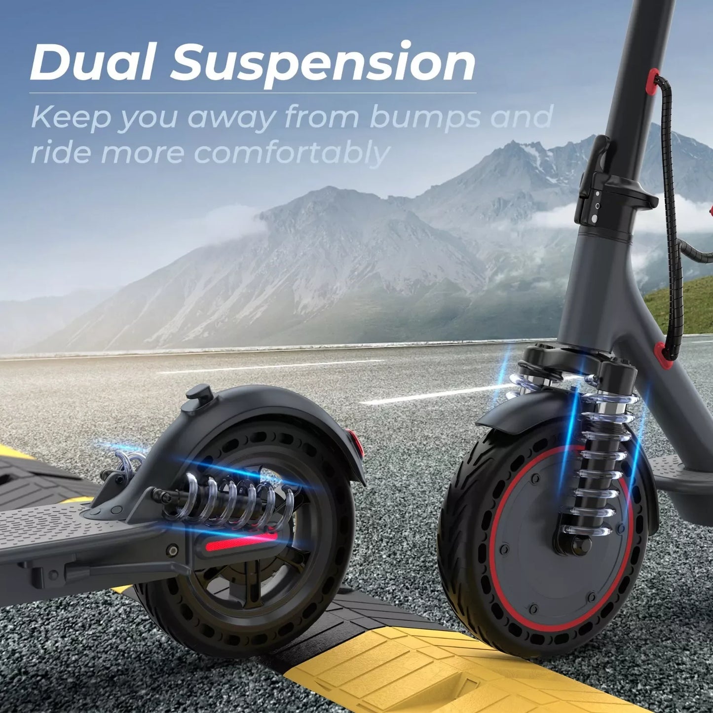 TMAX 10inch Adult Folding Electric Scooter, 500W 22MPH, APP Smart, Shock-absorbing, Anti-skid