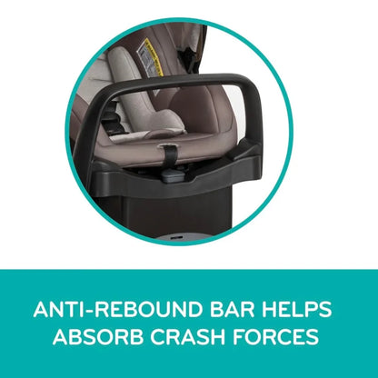 Evenflo Pivot Modular Travel System with LiteMax Infant Car Seat with Anti-Rebound Bar (Desert Tan)