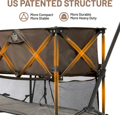 400L Large Capacity Folding Double Decker Wagon with Brakes, 54" Extra Long Extender Wagon Cart, 450lbs Heavy Duty Collapsible Cart - heavy duty