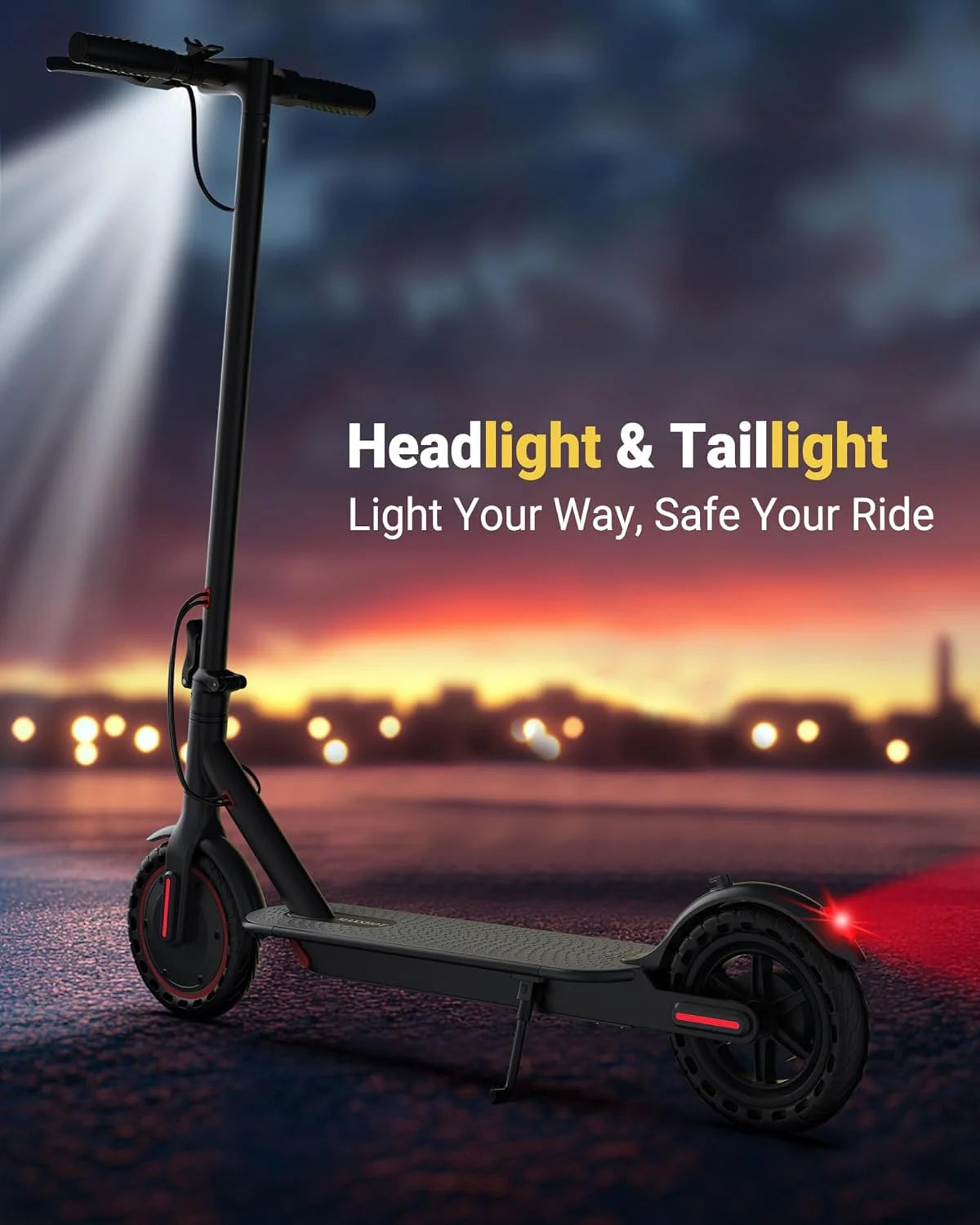 Electric Scooter for Adult, 350W 19MPH, APP Smart, 8.5inch tire, Foldable, 16Miles Max Range