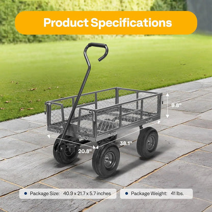 Heavy Duty 880 Lbs Capacity Folding Utility Cart Wagon