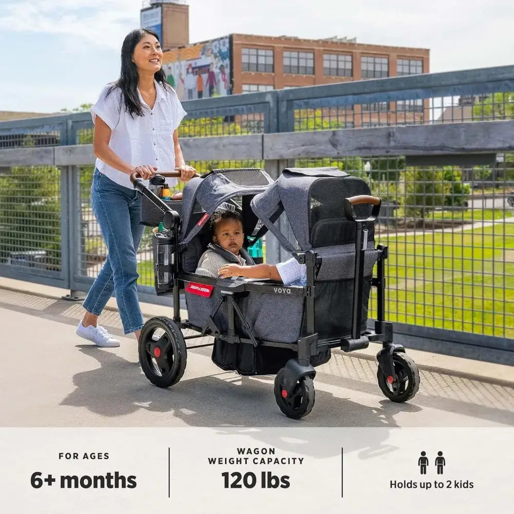 Voya Double Stroller Wagon, Toddlers 1-3. -1 20lbs weight capacity