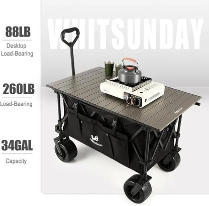 Collapsible Wagon Cart, Large Capacity, All-Terrain Wheels Heavy Duty
