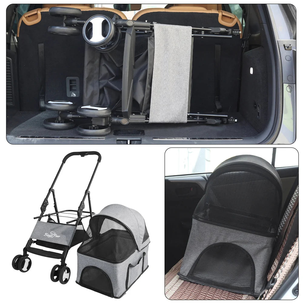 Pet Stroller Foldable Travel Carrier