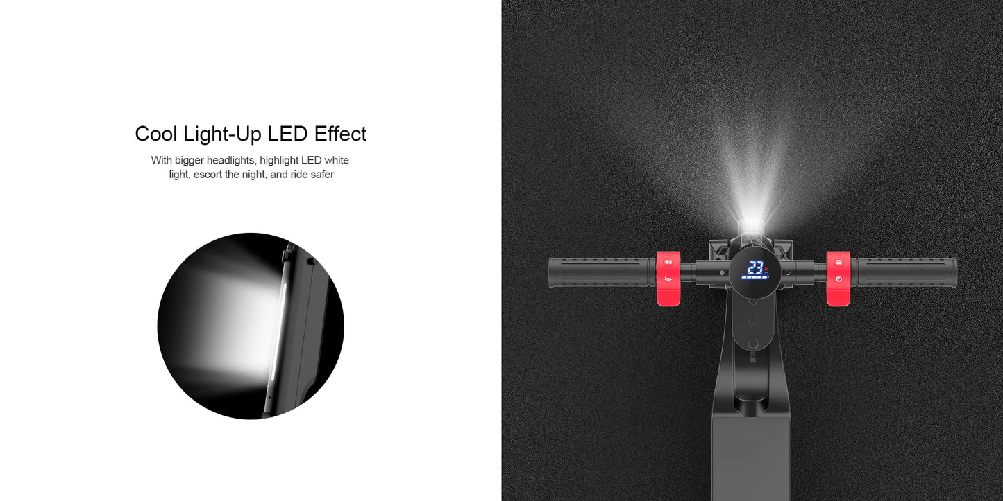 HX 7.5AH Adult Foldable Electric Scooter, 350W 25KM/H, Kick Scooter 5.5 Inch, APP Smart