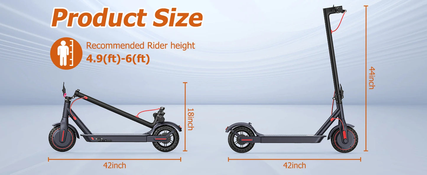 LP60 Adult Foldablel Electric Scooter with seat, 350W Motor 36V 5.2Ah Battery, 19mph Max Speed, Up to 16miles Range