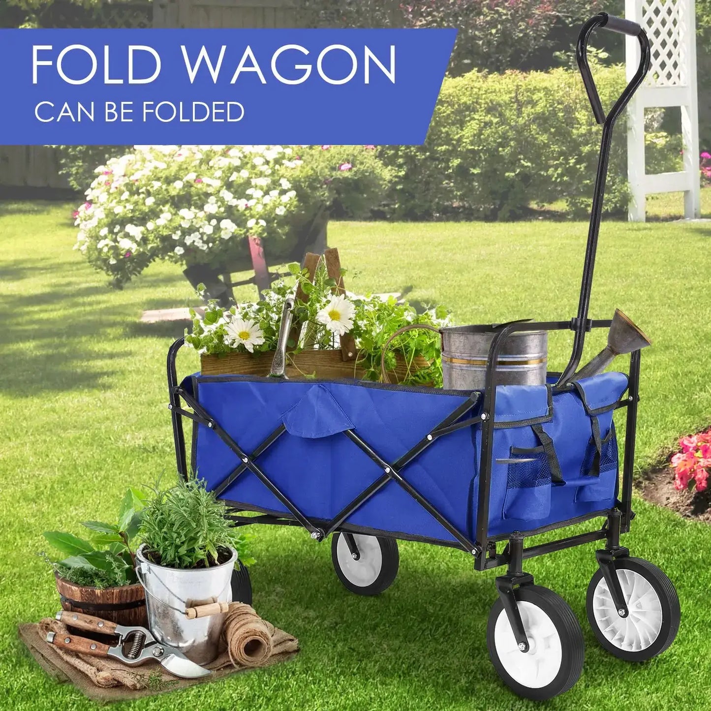 Outdoor Garden Utility Wagon Cart