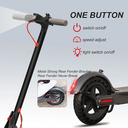 ES80 350W Foldable Electric Scooter for Adult, 10.5Ah 19mph Max Speed, Smart APP Control
