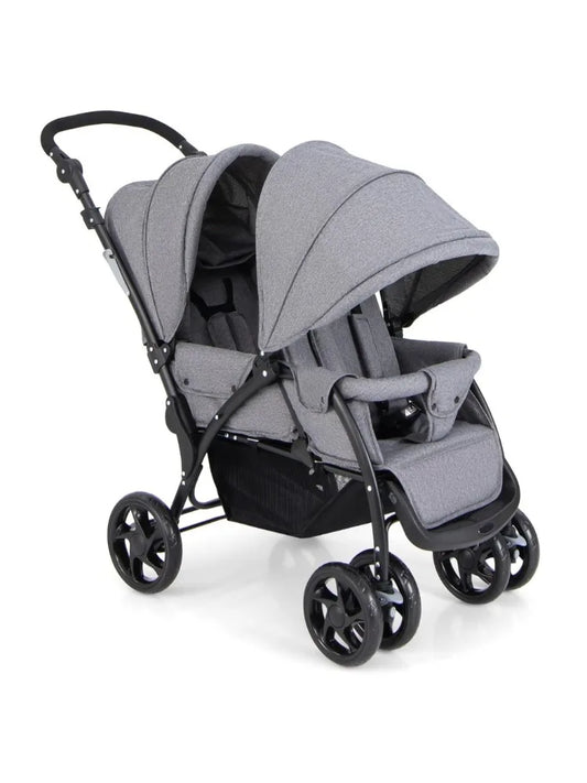 Double Stroller, Foldable Lightweight Infant Twin with Tandem Seating, 5-Point Harness, Recline Seat, Storage