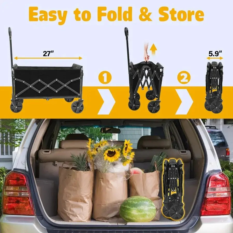 Foldable Utility Wagon - Heavy Duty