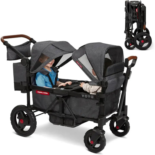 Voya Double Stroller Wagon, Toddlers 1-3. - spacious seats