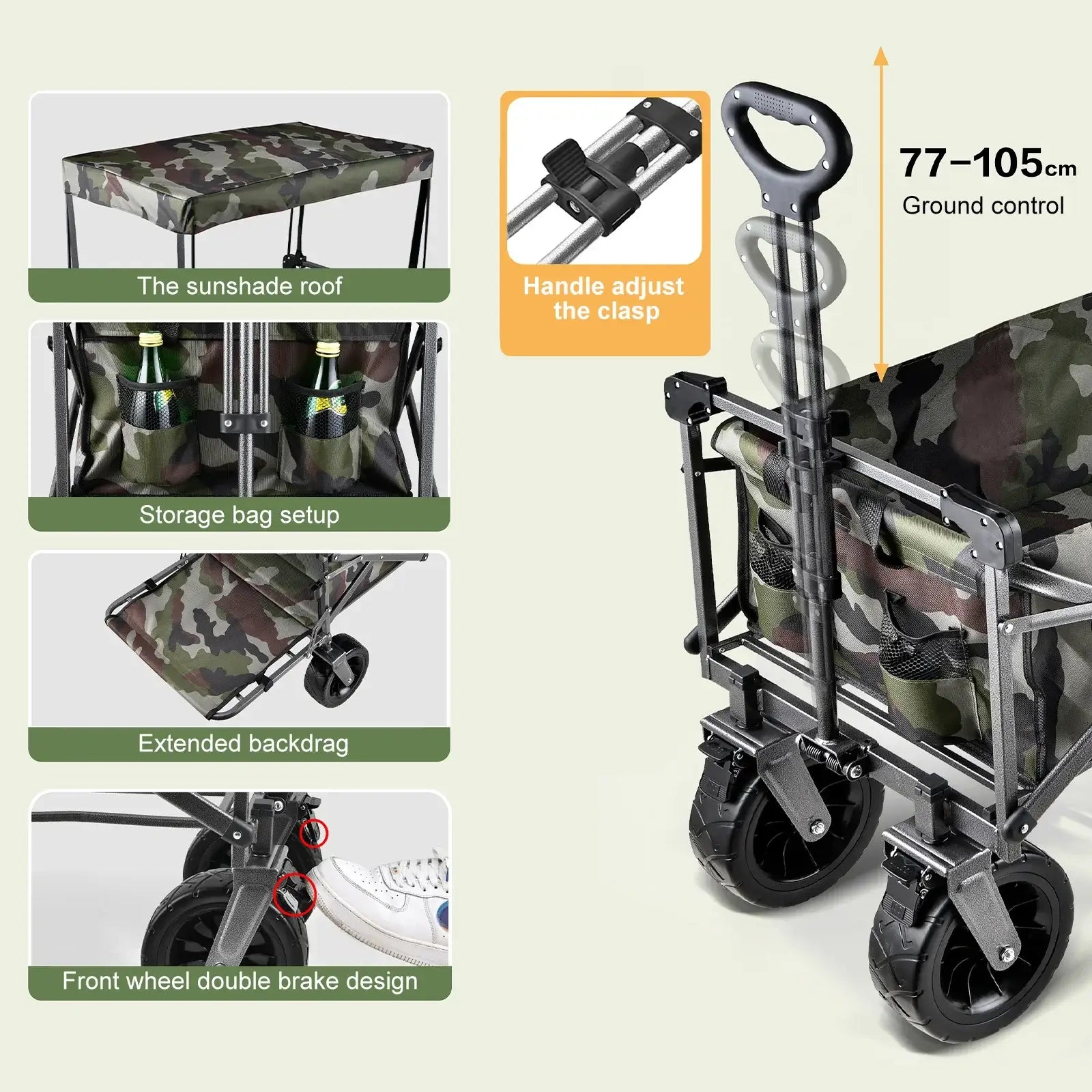 Folding Wagon Cart with Table & Canopy 