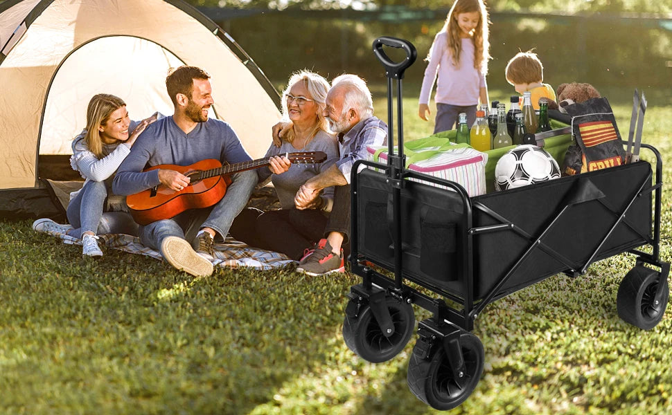 Black Collapsible Folding Wagon