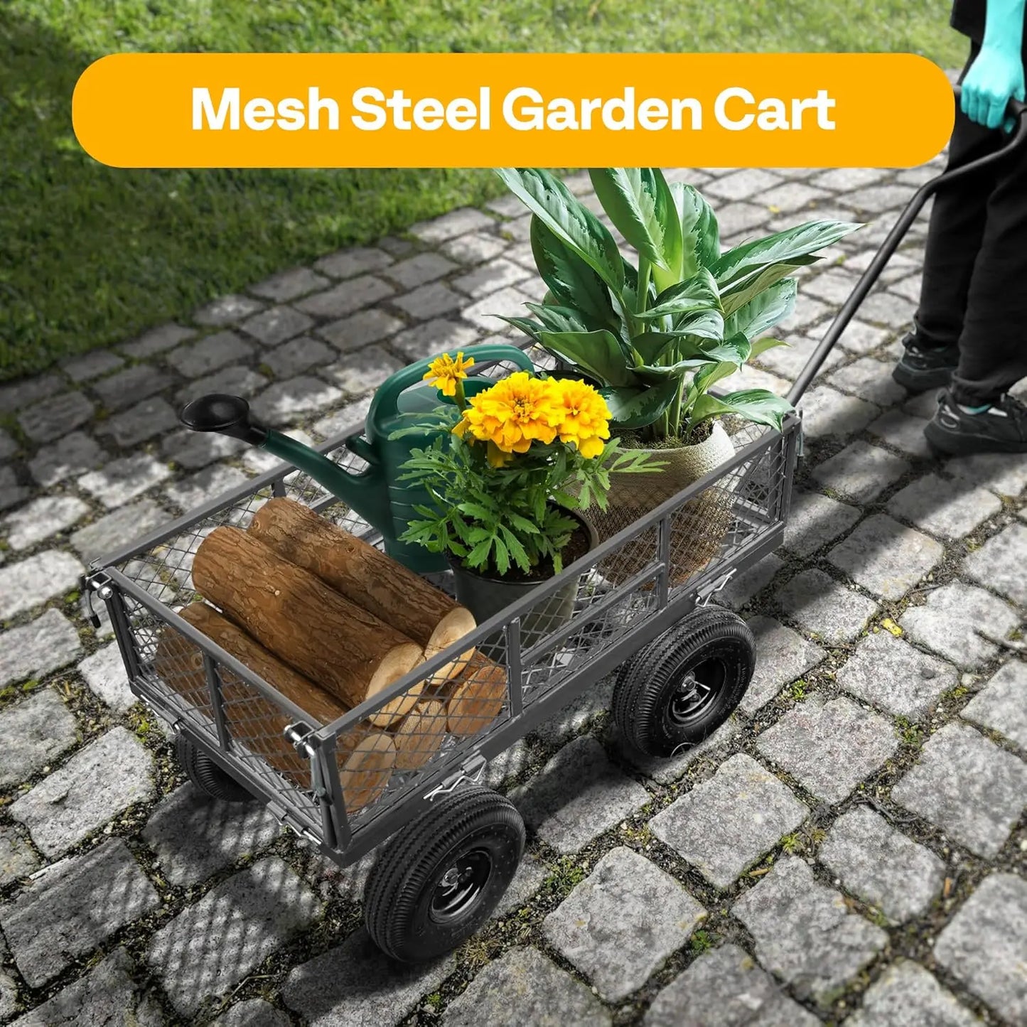 Heavy Duty 880 Lbs Capacity Folding Utility Cart Wagon
