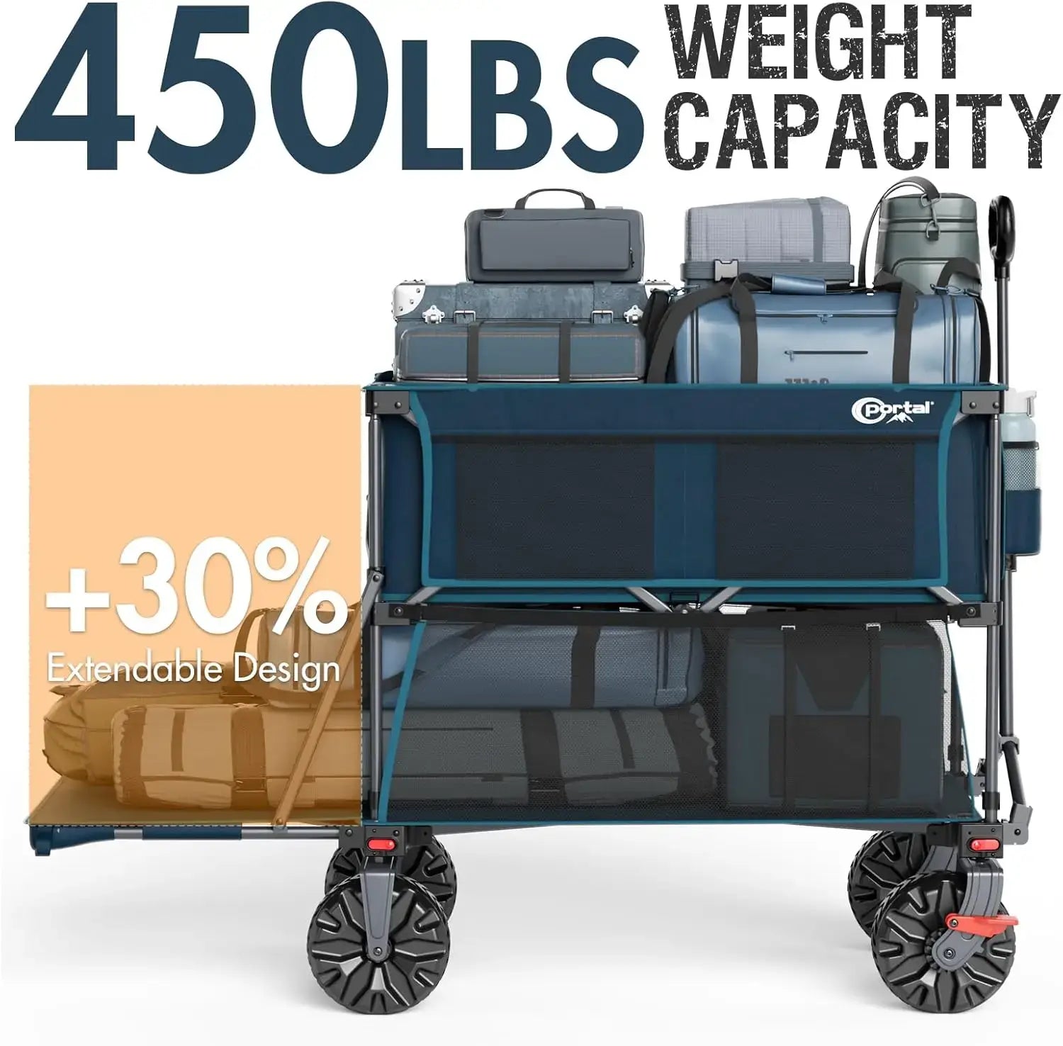 Collapsible Double Decker Wagon - Large Capacity
